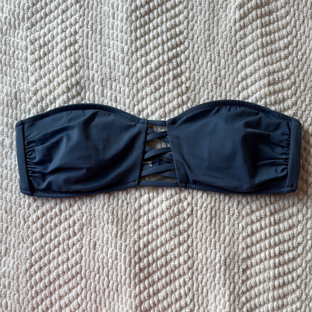 Victoria's Secret Dark Blue Strapless Bikini Top